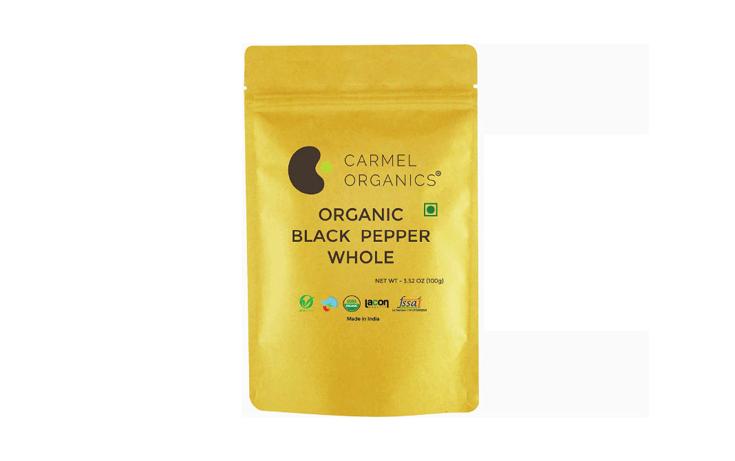 Carmel Organics Black Pepper Whole    Pack  100 grams